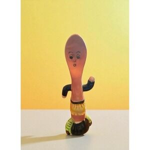 Vintage anthropomorphic pink spoon shaker single